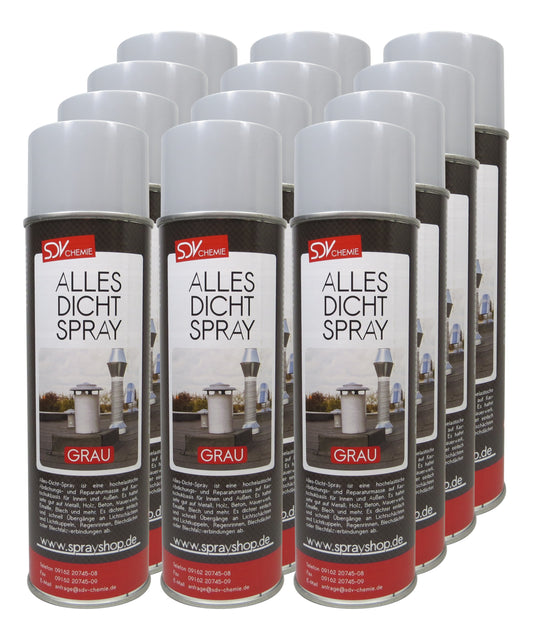 Allesdichtspray grau 12x 500ml Sprühdichtung Dichtungsspray
