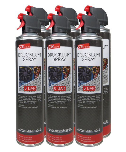 Druckluftspray ACC 6x 600ml Air Duster Druckluftreiniger