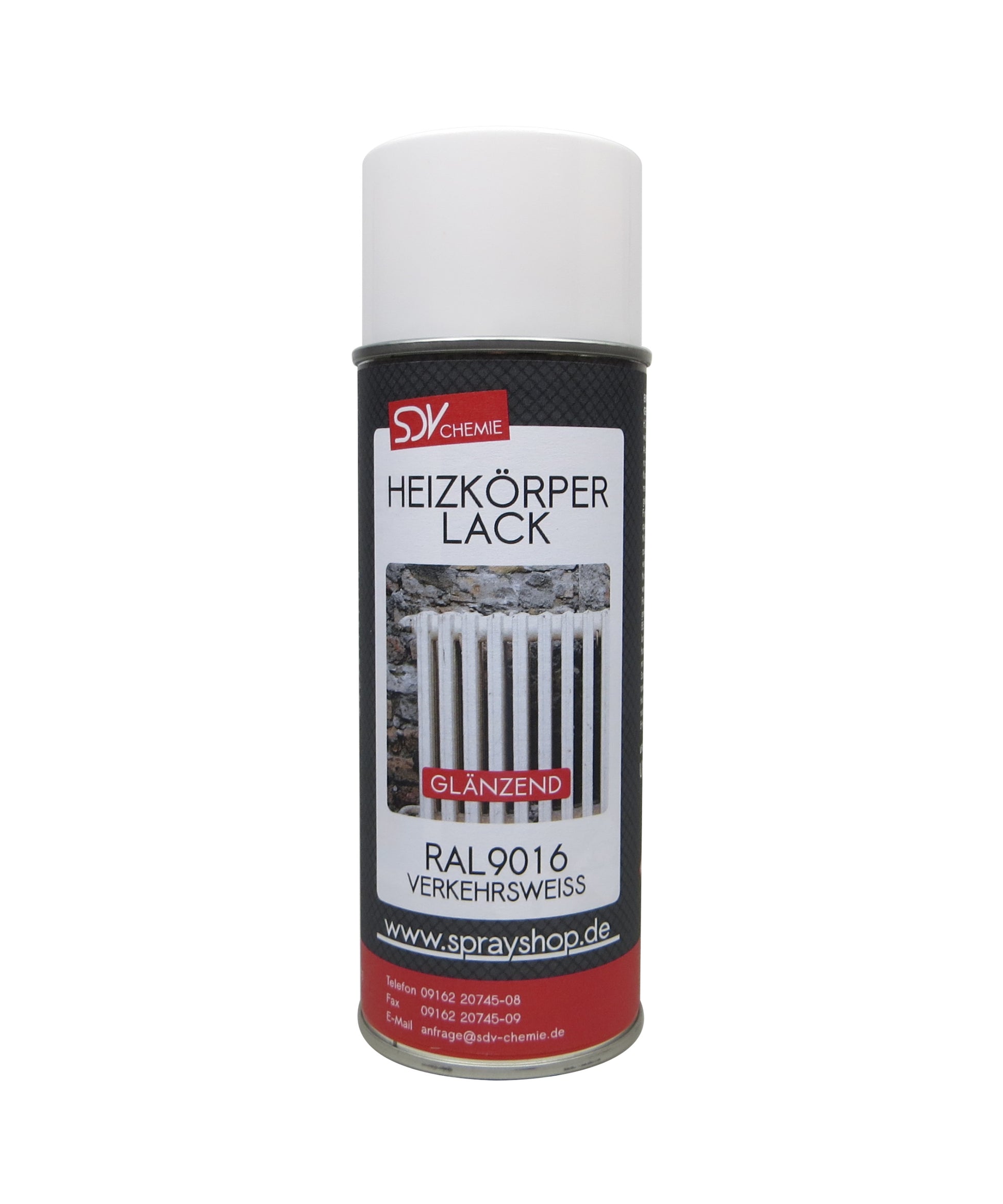 Heizkörperlack verkehrsweiss glänzend 1x 400ml RAL 9016 Radiator