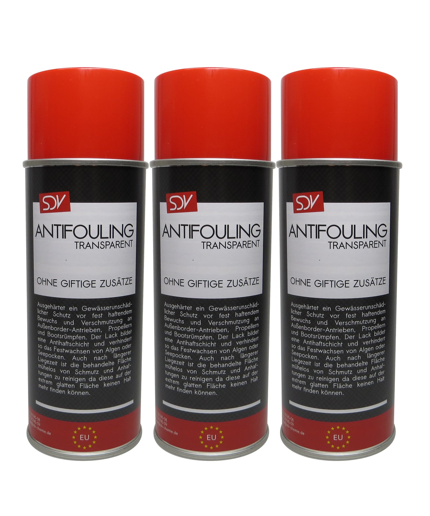 Antifouling transparent milchig 3x 400ml für Propeller Aussenborder