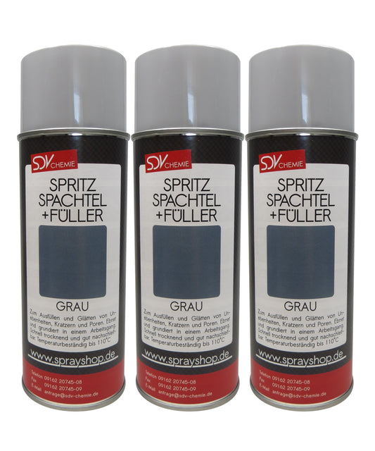 Spritzspachtel & Füller Grau 3x 400ml für Autolack Lackierer