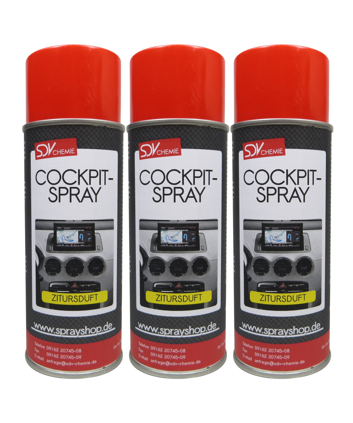 Cockpitspray Zitrusduft 3x 400ml Cockpit Pflege Reiniger