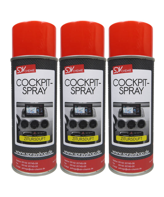 Cockpitspray Zitrusduft 3x 400ml Cockpit Pflege Reiniger