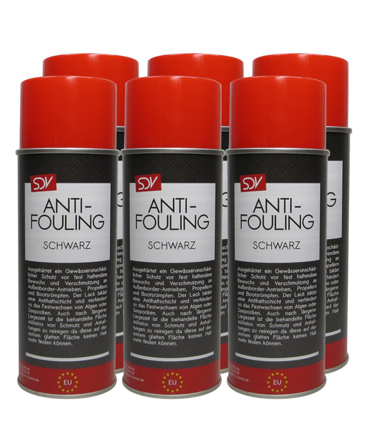 Antifouling schwarz 6x 400ml für Propeller Aussenborder