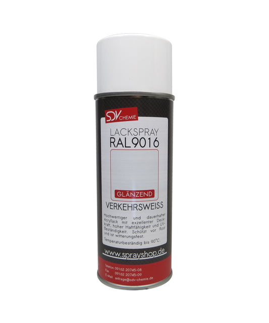 Lackspray RAL 9016 VERKEHRSWEISS glänzend 1x 400ml Acryllack