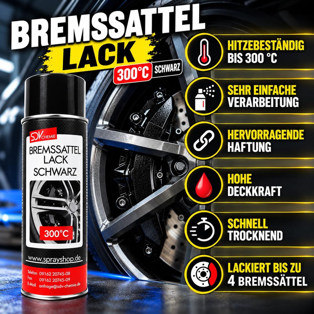 Bremssattellack schwarz glänzend Produktvorteile