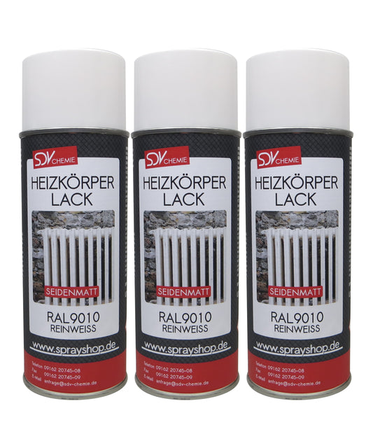 Heizkörperlack weiss seidenmatt 3x 400ml RAL 9010 Radiator