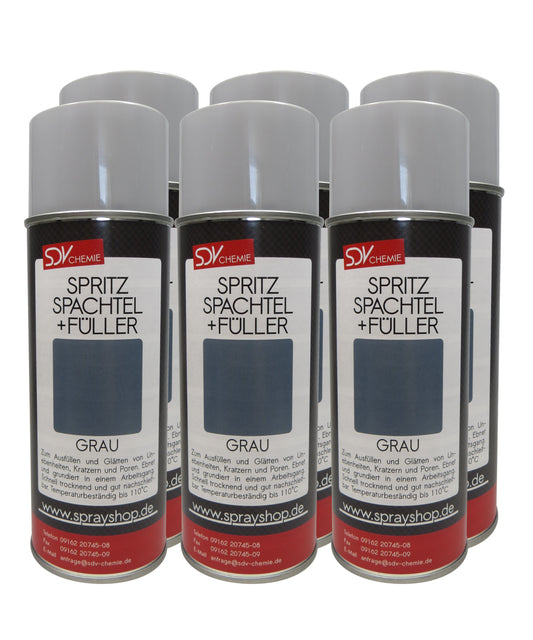 Spritzspachtel & Füller Grau 6x 400ml für Autolack Lackierer