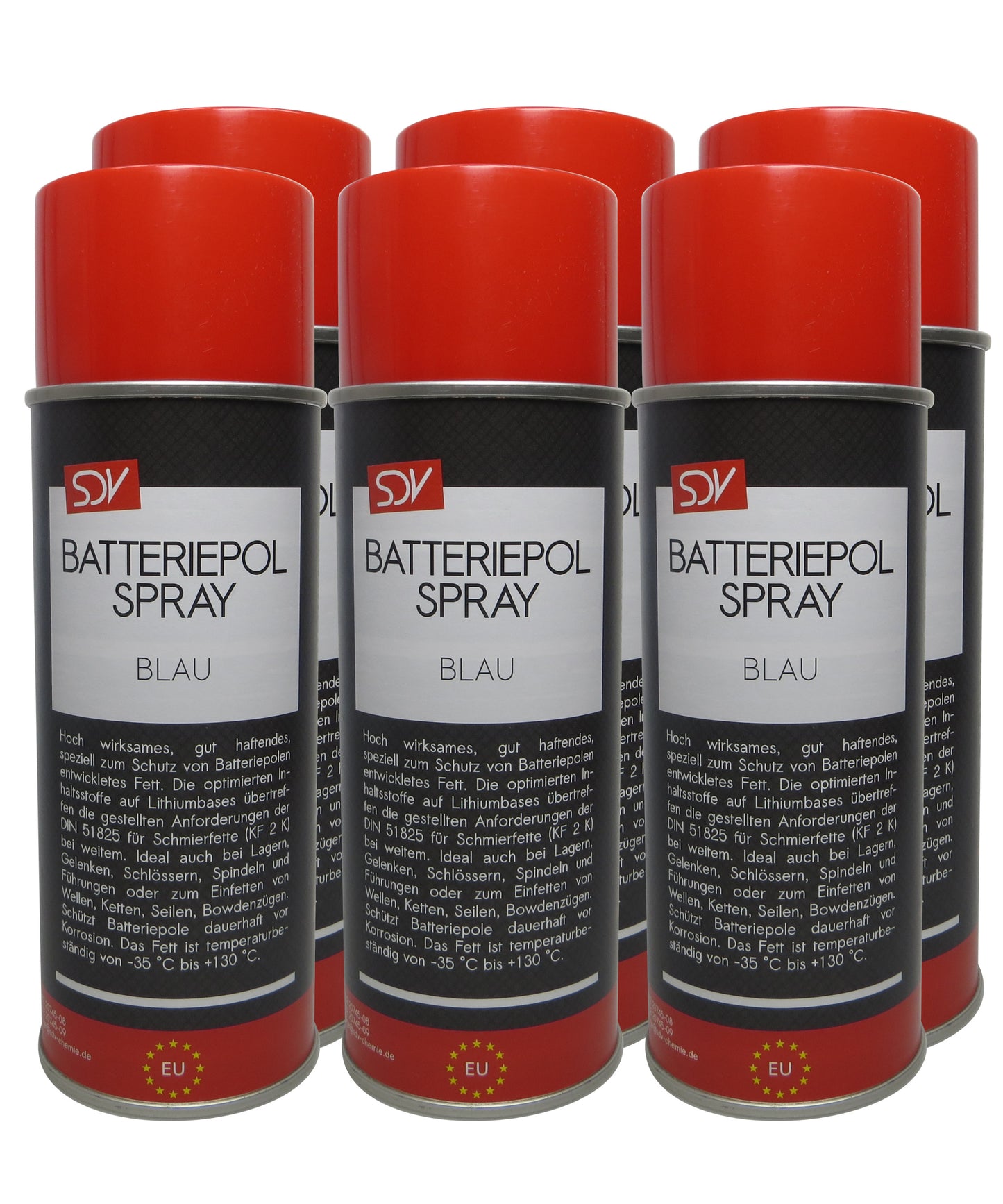 Batteriepolspray blau 6x 400ml Batteriepol Schutz Fett Kontaktfett