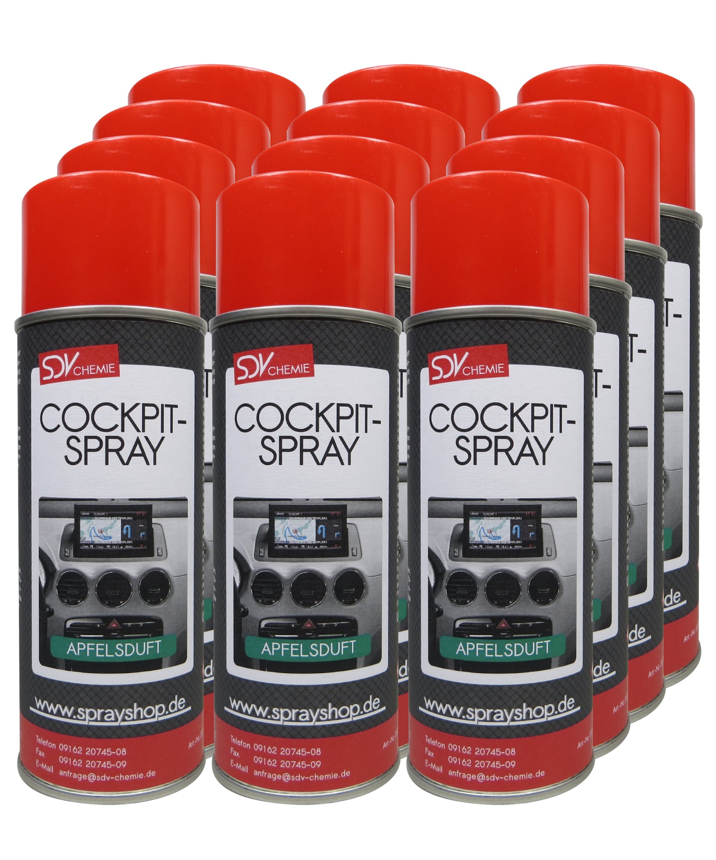 Cockpitspray Apfelduft 12x 400ml Cockpit Pflege Reiniger