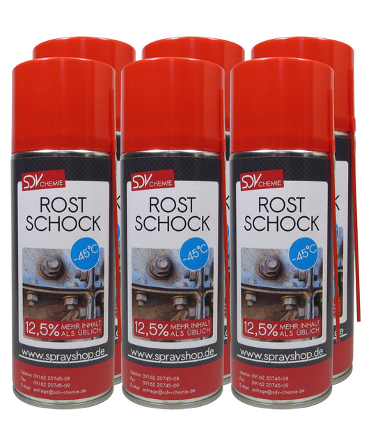 Rostschock 6x 450ml Kälteschock Spray Schock Rostlöser Rostentferner