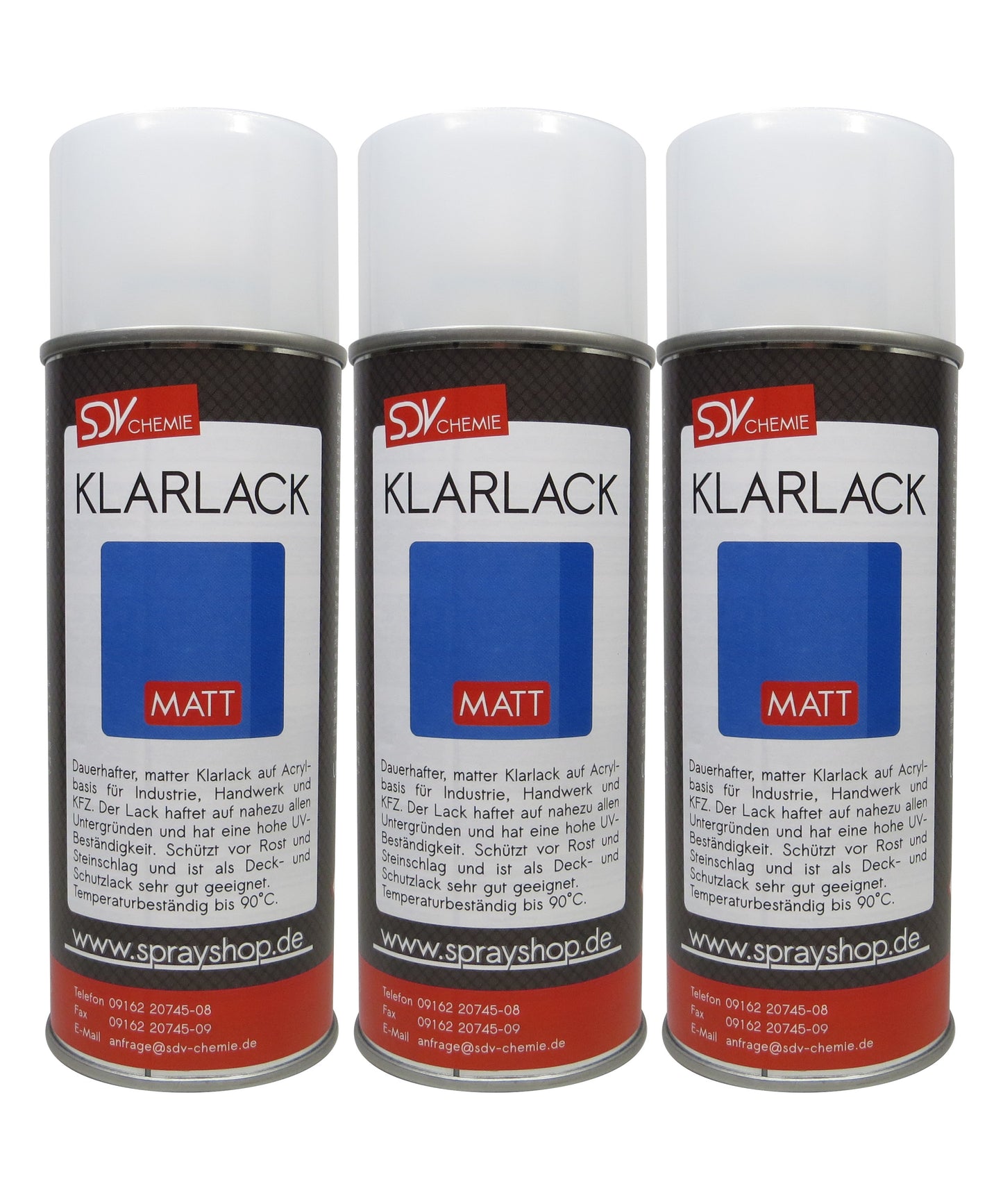 Klarlack Spray matt 3x 400ml Acryl Sprühlack