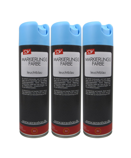 Markierungsfarbe leuchtblau 3x 500ml Markierspray Markierungsspray