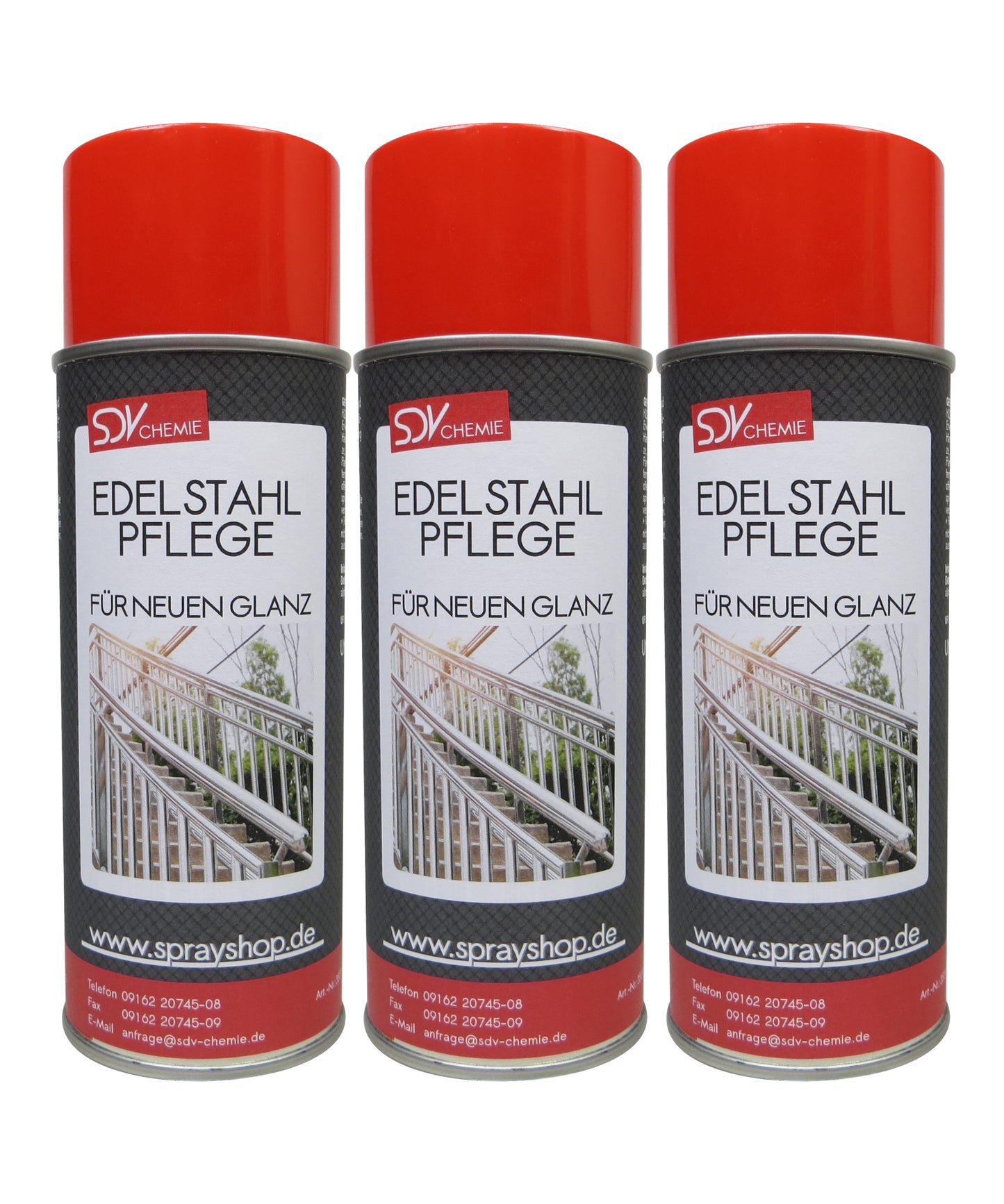 Edelstahlpflege Spray 3x 400ml V2A Edelstahl Pflege Reiniger