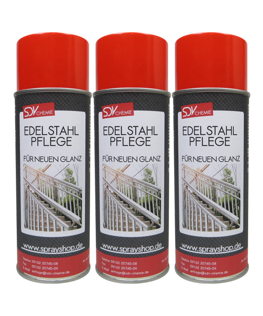 Edelstahlpflege Spray 3x 400ml V2A Edelstahl Pflege Reiniger