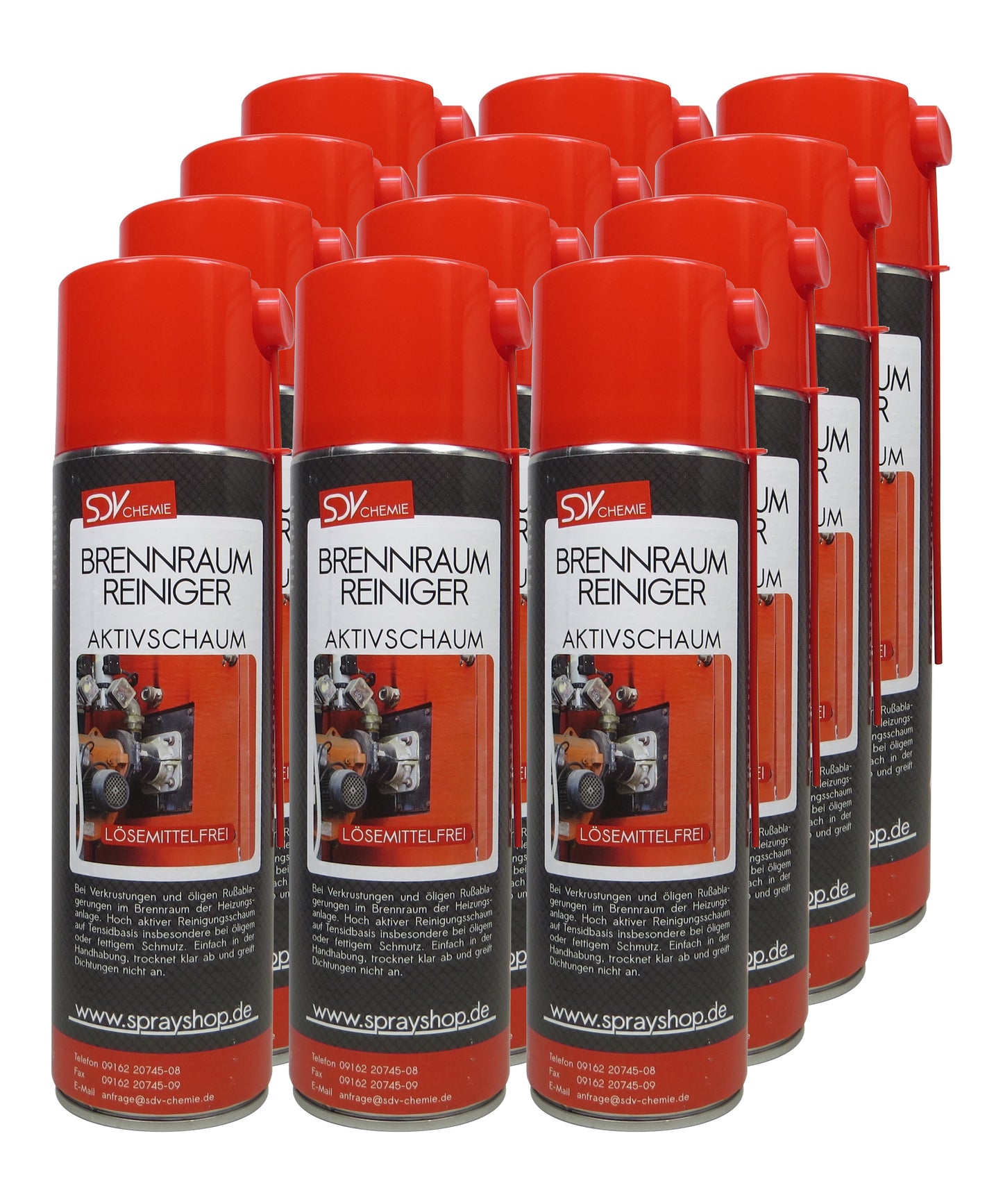 Brennraumreiniger 12x 500ml Heizkesselreiniger Ölkesselreiniger Schaum