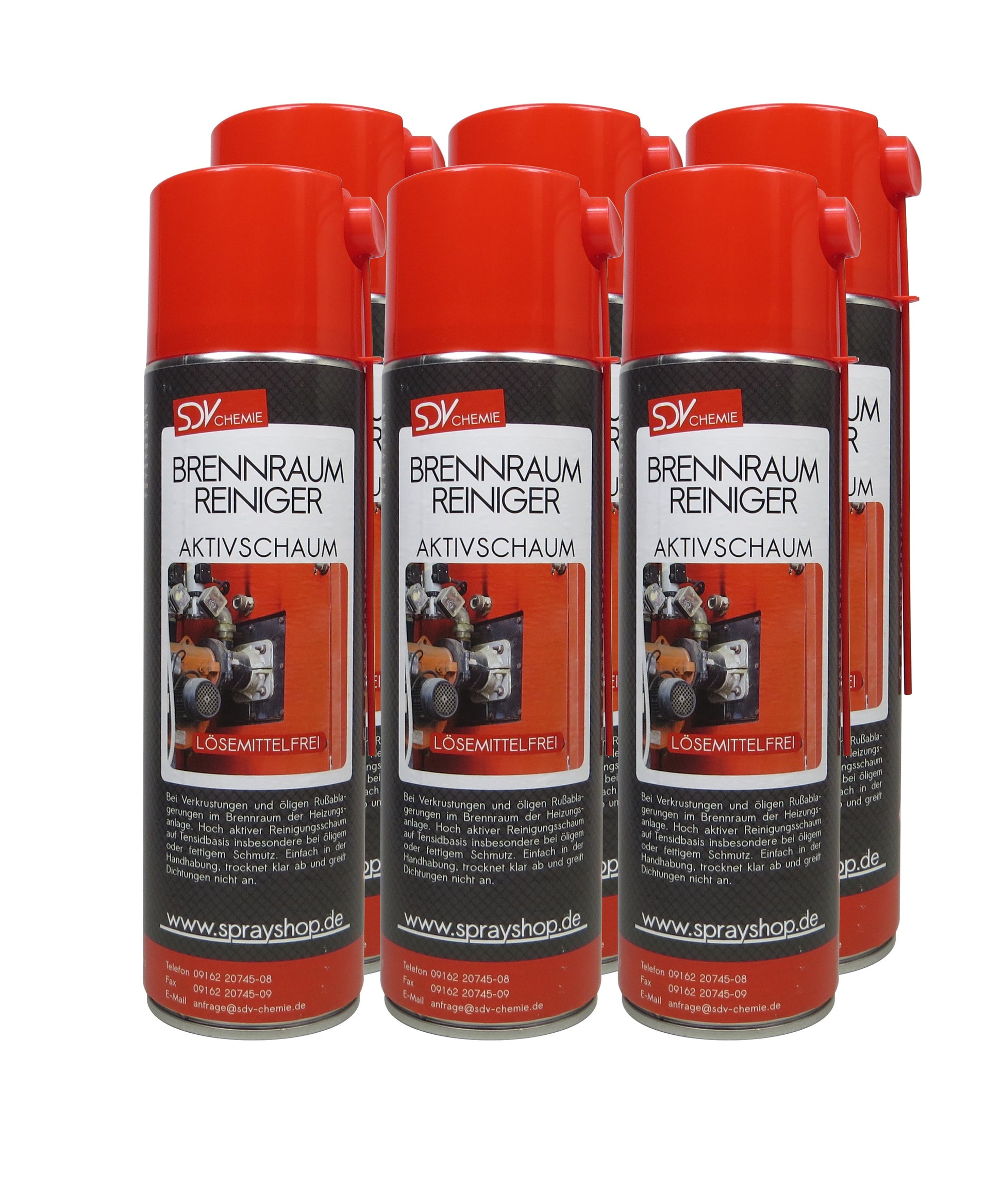 Brennraumreiniger 6x 500ml Heizkesselreiniger Ölkesselreiniger Schaum