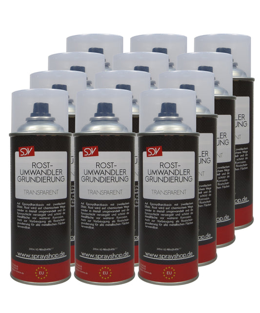 Rostumwandler 12x 400ml Anti Rostspray Rostsanierer und Grundierung