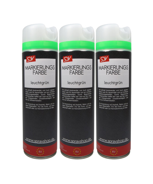 Markierungsfarbe leuchtgrün 3x 500ml Markierspray Markierungsspray