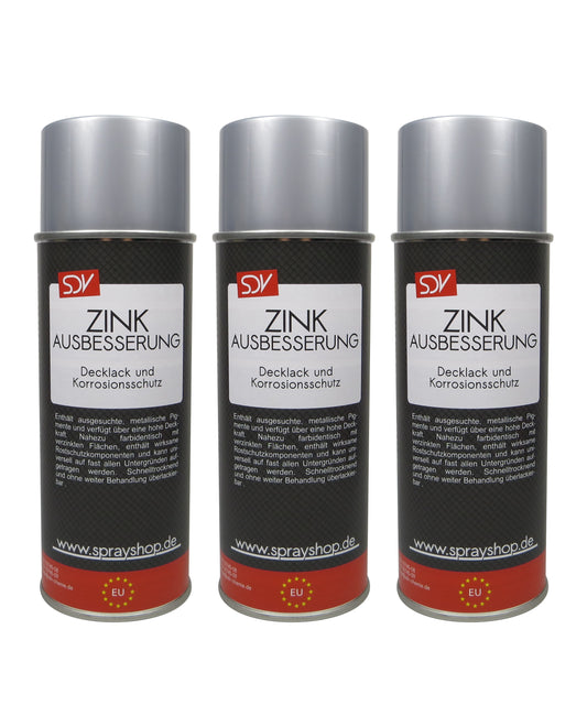 Zinkausbesserung Spray 3x 400ml Farbton Feuerverzinkung Zinkspray