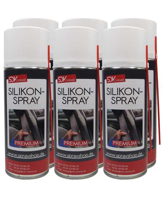 Silikonspray 6x 400ml Siliconspray Kunststoff- und Gummipflege