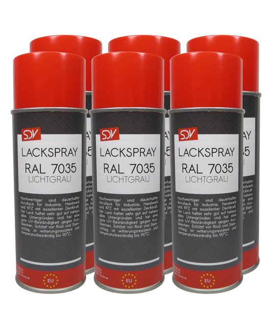 Lackspray RAL 7035 LICHTGRAU glänzend 6x 400ml Acryllack