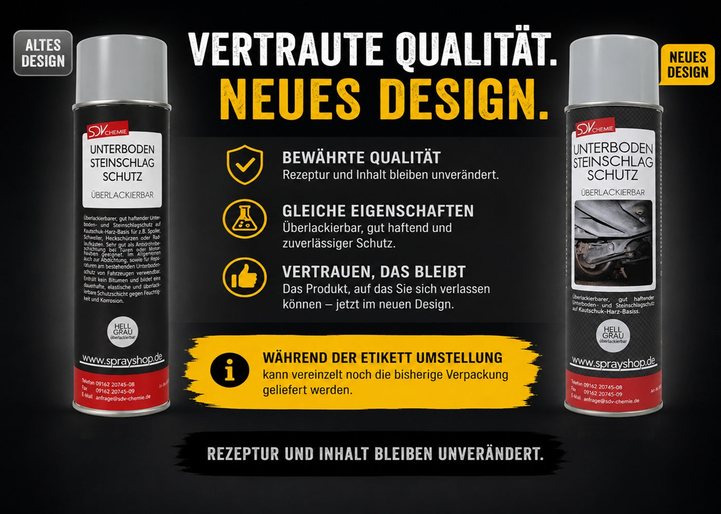 Unterbodenschutz grau überlackierbar 500ml Etikett