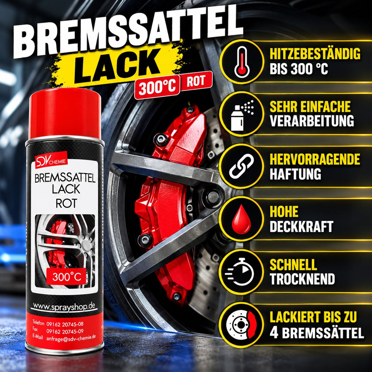 Bremssattellack rot Produktvorteile
