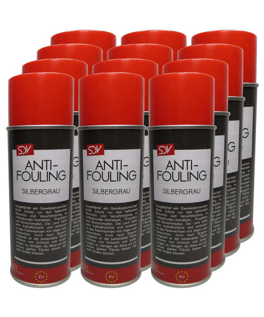 Antifouling silbergrau 12x 400ml für Propeller Aussenborder