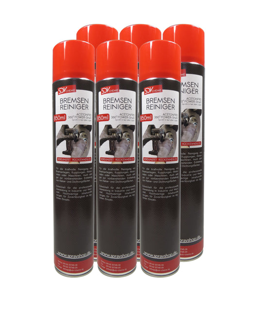 Bremsenreiniger Spray 6x 850ml POWER Brake Cleaner 360° Ventil