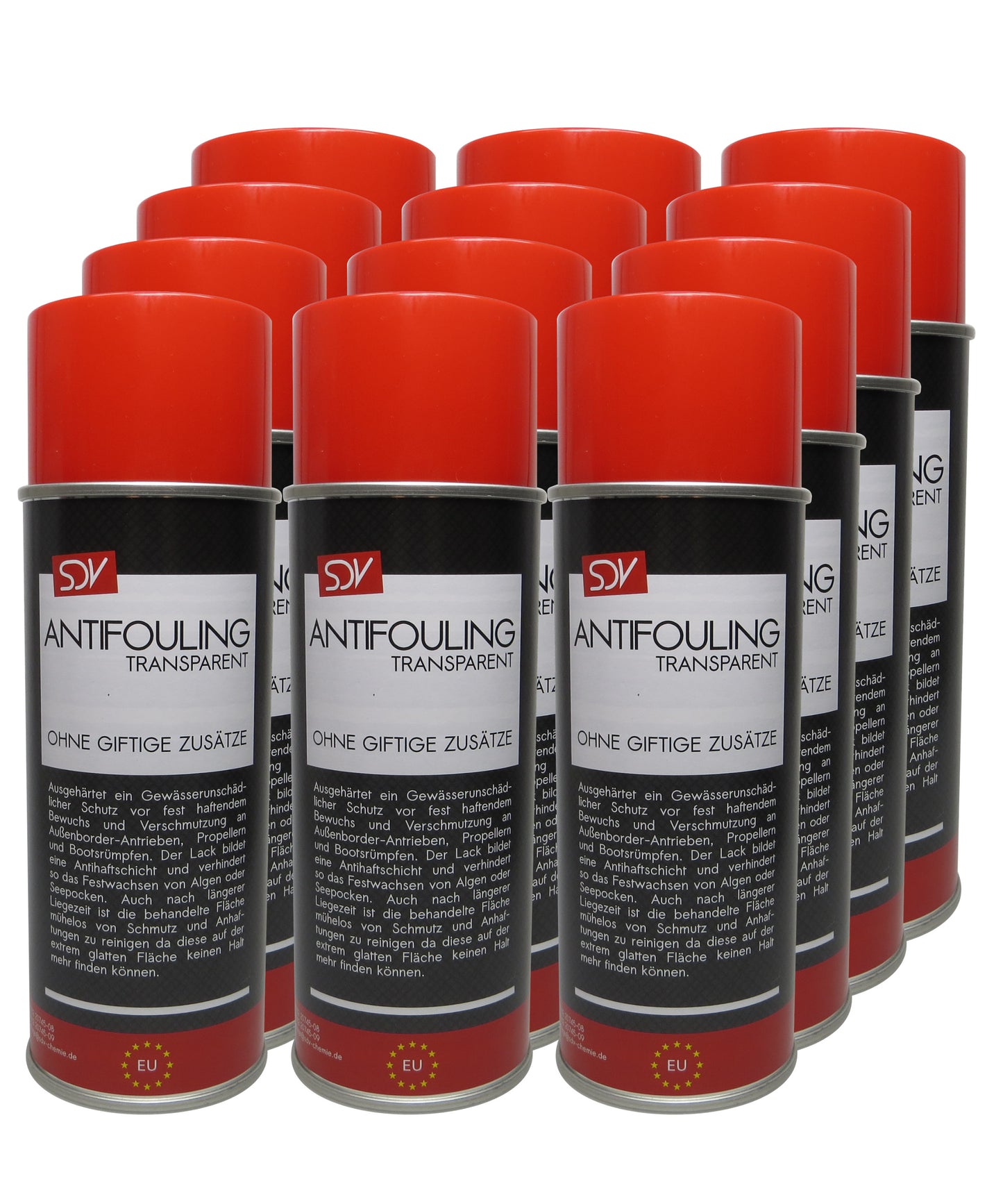 Antifouling transparent milchig 12x 400ml für Propeller Aussenborder