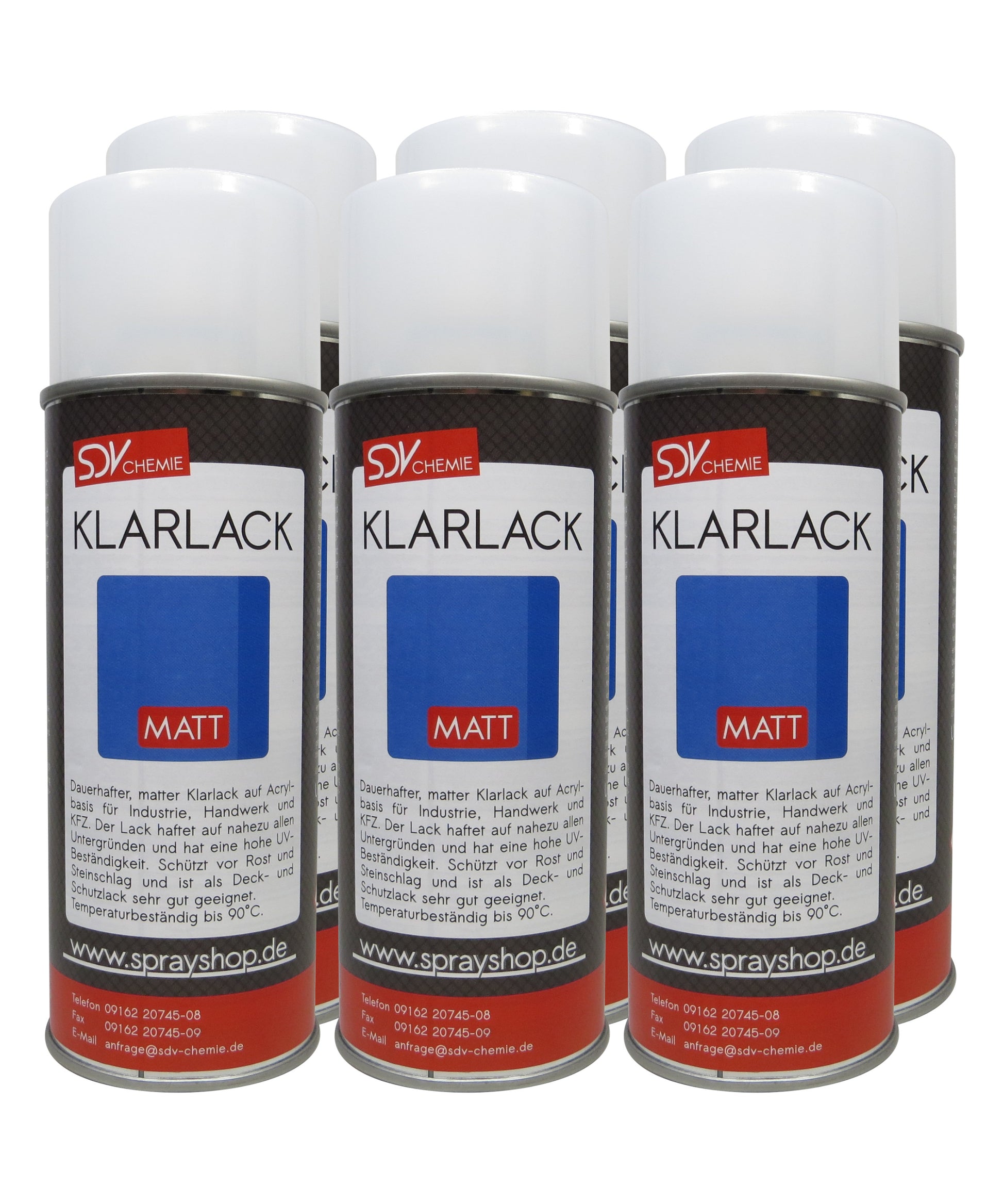Klarlack Spray matt 6x 400ml Acryl Sprühlack