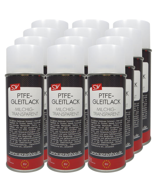 PTFE Gleitlack Spray 12x 400ml Trockenschmierstoff Teflonspray