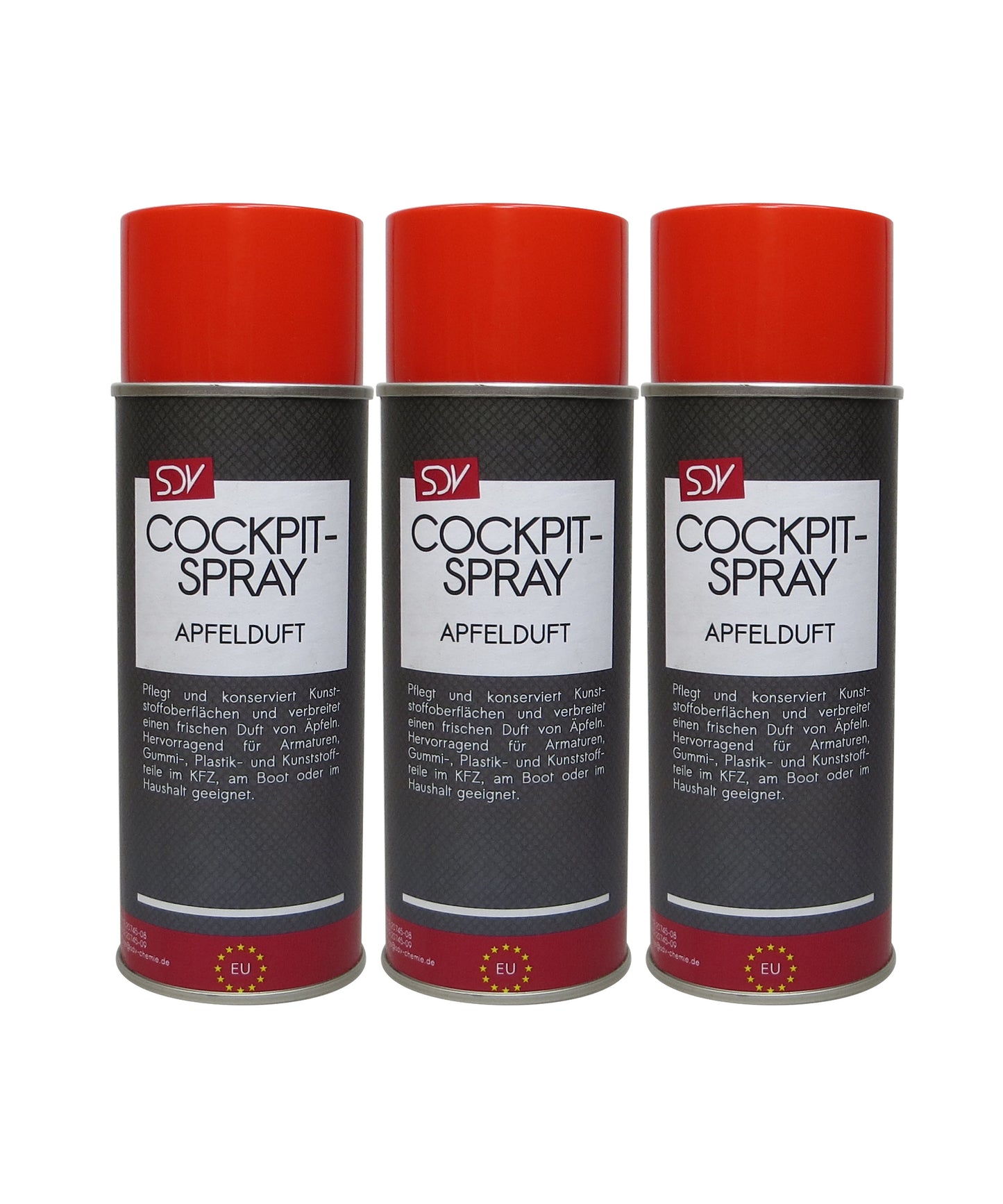 Cockpitspray Apfelduft 3x 400ml Cockpit Pflege Reiniger
