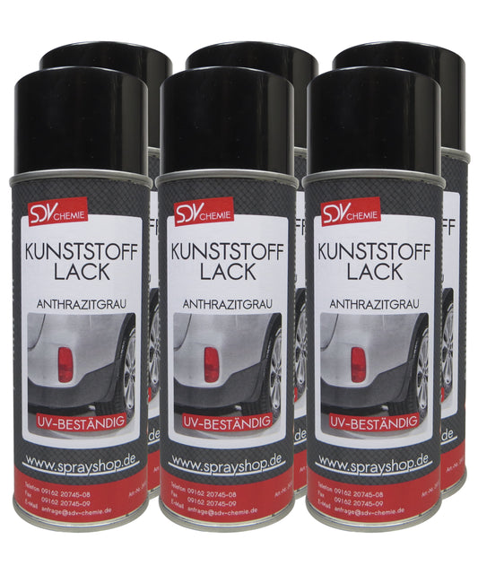 Kunststofflack anthrazit grau matt 6x 400ml Lackspray