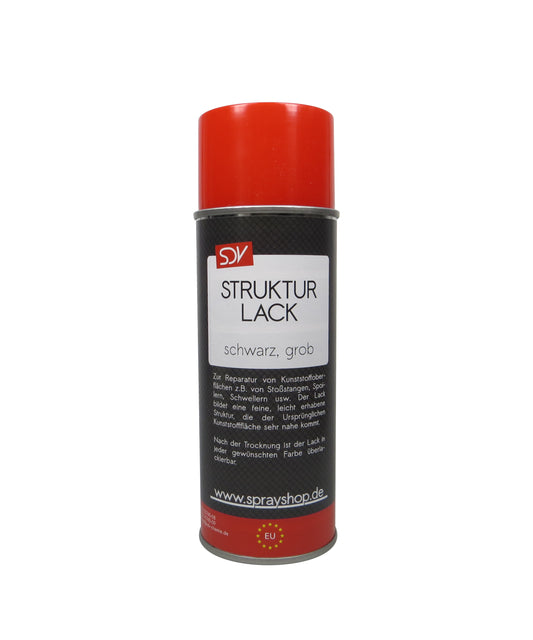 Strukturlack Spray 1x 400ml schwarz grob Kunststoff Struktur Spray