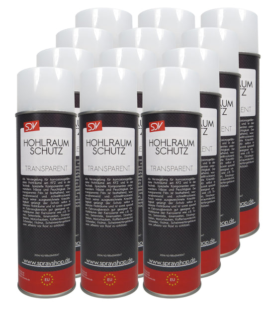 Hohlraumschutz transparent 12x 500ml + 60cm Sonde Hohlraumspray