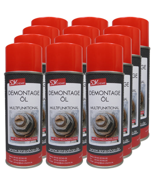 Demontageöl 12x 400ml mit MoS² Rostlöser Kriechöl Demontage-Öl