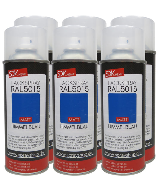 Lackspray RAL 5015 HIMMEBLAU matt 6x 400ml Acryllack