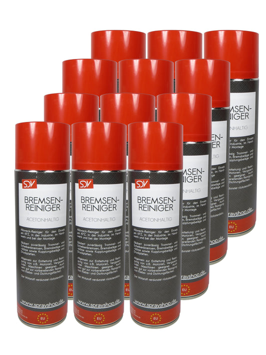 Bremsenreiniger mit Aceton Spray 12x 500ml POWER Brake Cleaner 360° Ventil