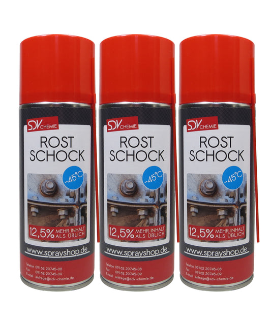 Rostschock 3x 450ml Kälteschock Spray Schock Rostlöser Rostentferner