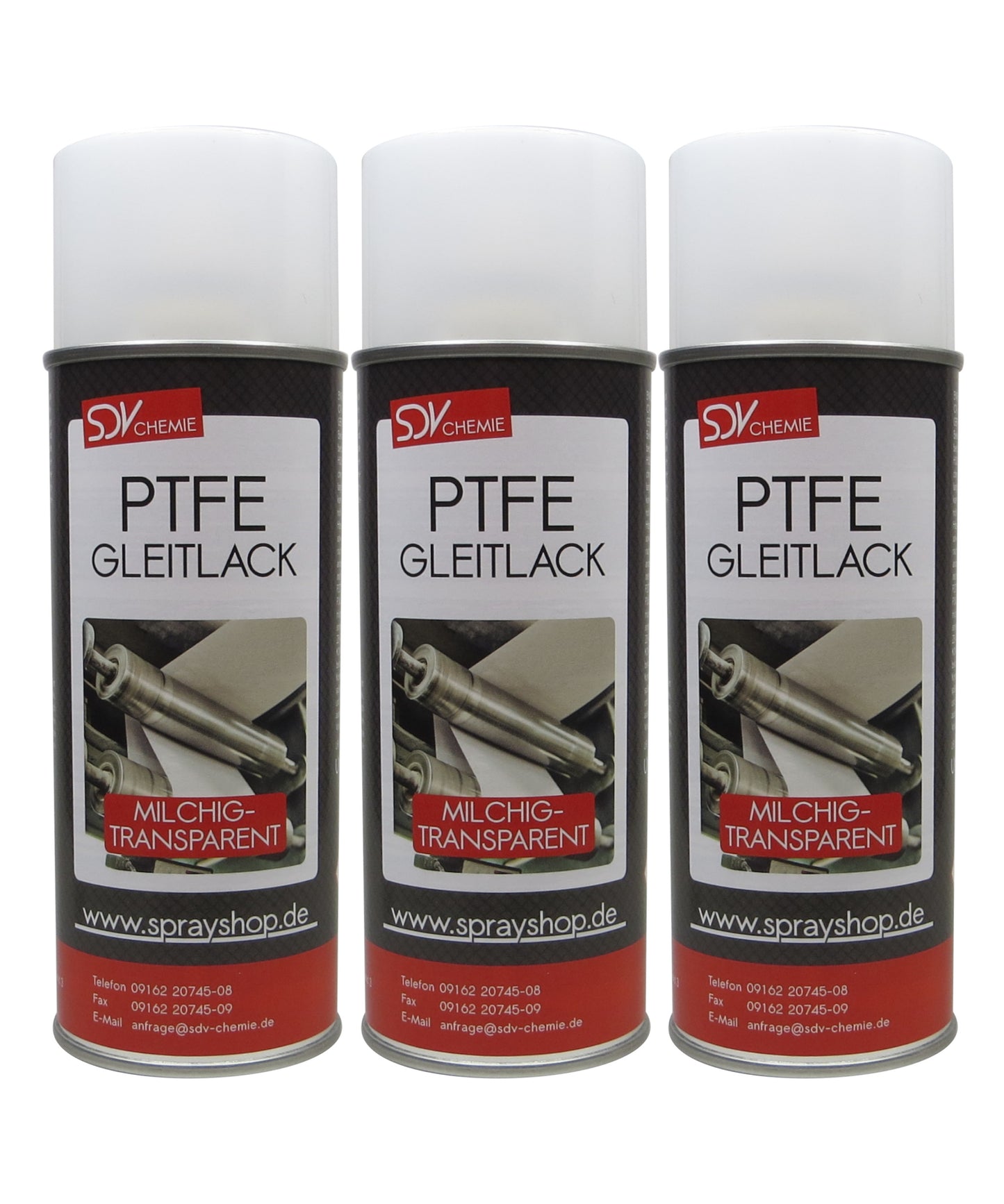 PTFE Gleitlack Spray 3x 400ml Trockenschmierstoff Teflonspray