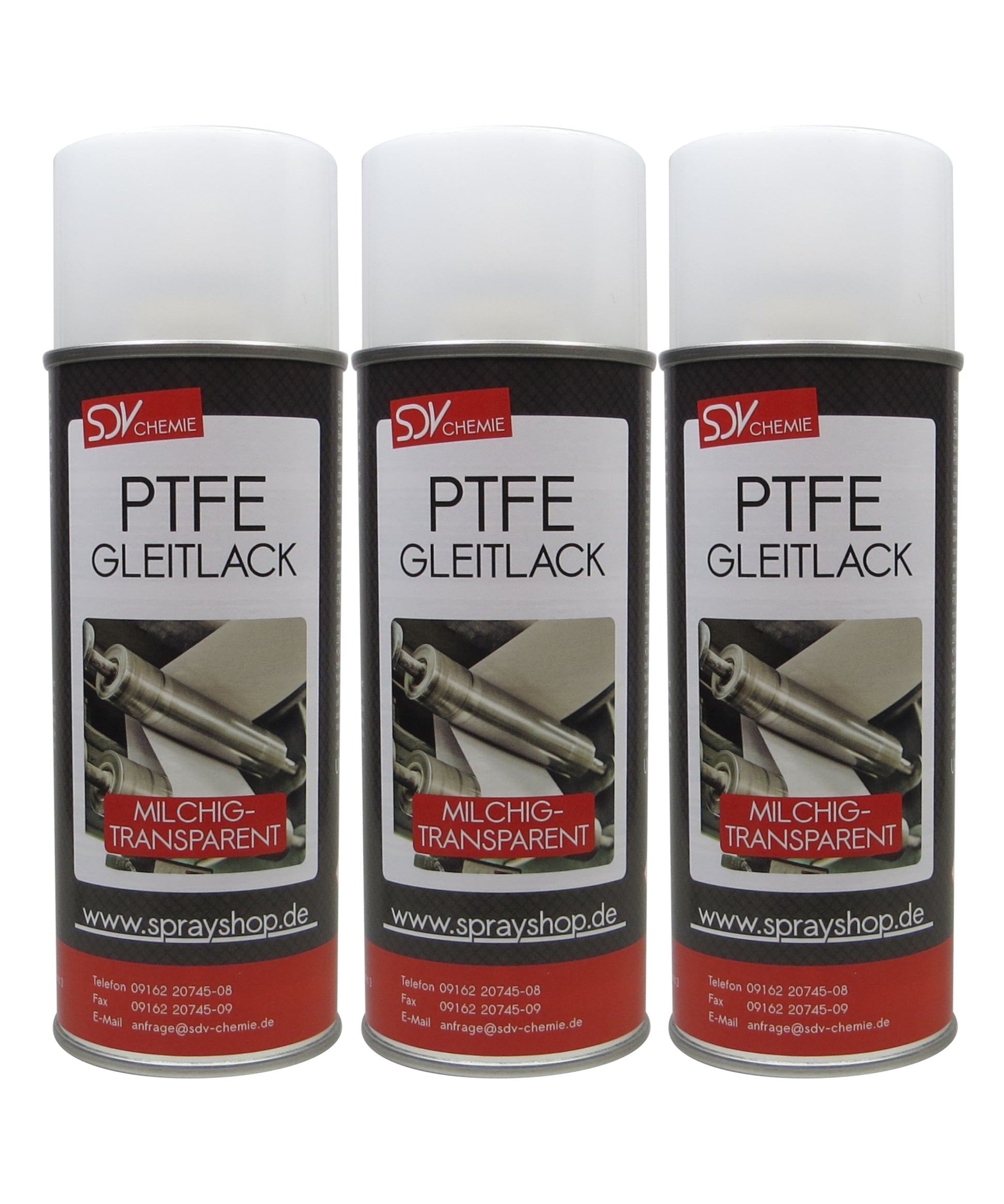 PTFE Gleitlack Spray 3x 400ml Trockenschmierstoff Teflonspray