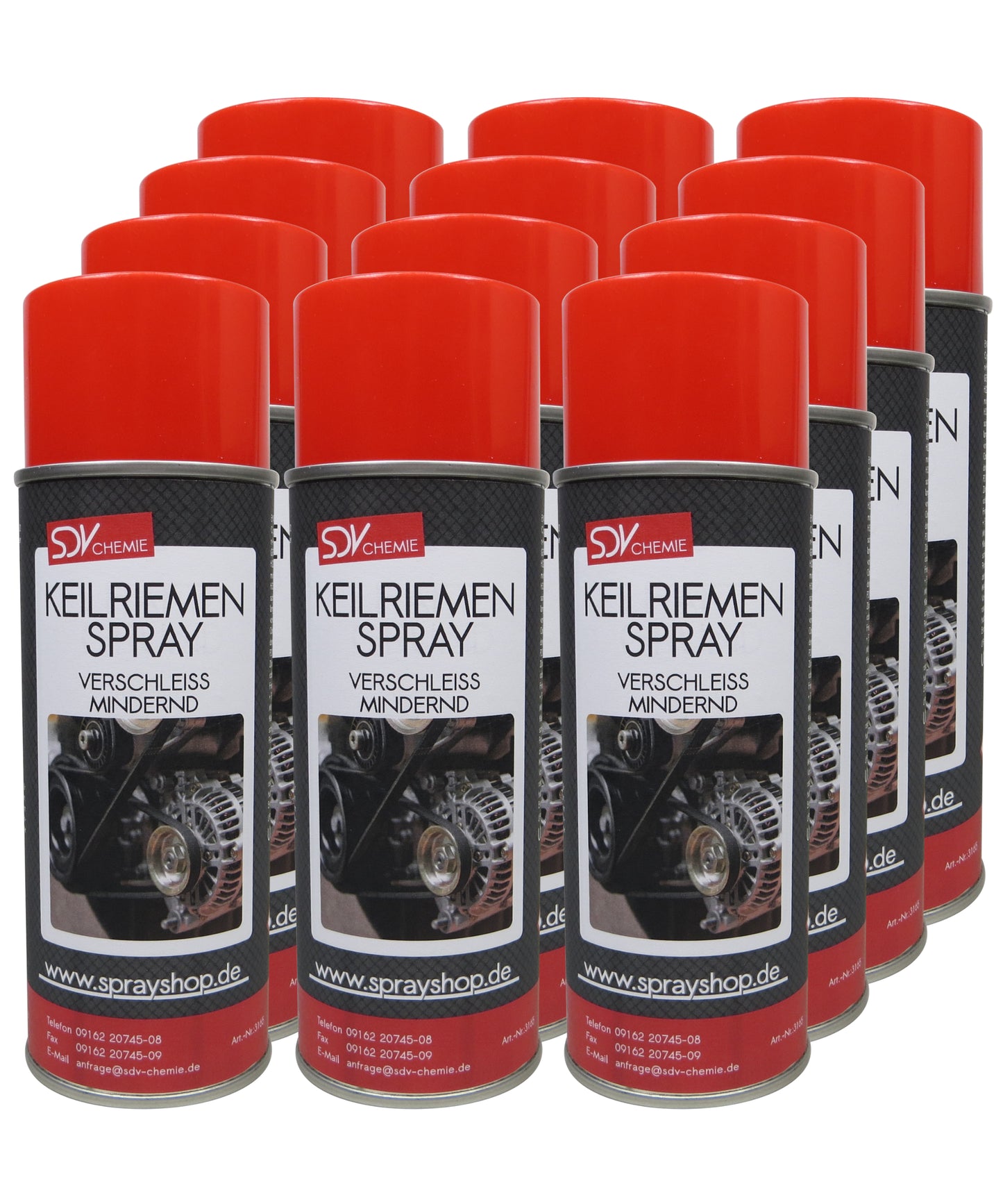 Keilriemenspray 12x 400ml Belt Tensioner Antriebsriemen Spray