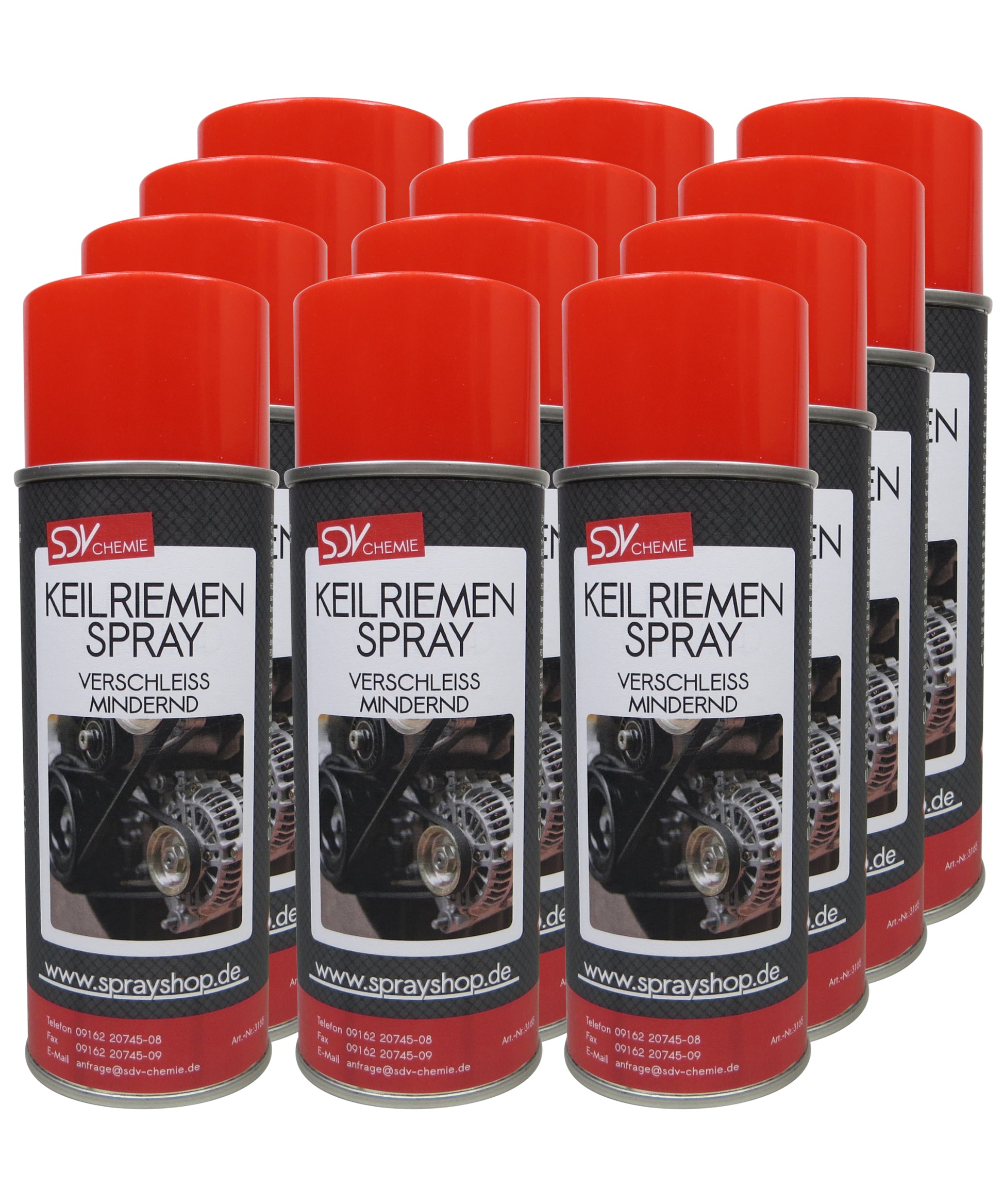 Keilriemenspray 12x 400ml Belt Tensioner Antriebsriemen Spray