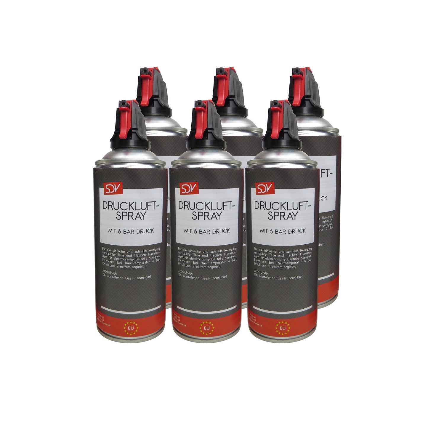 Druckluftspray ACC 6x 400ml Air Duster Druckluftreiniger