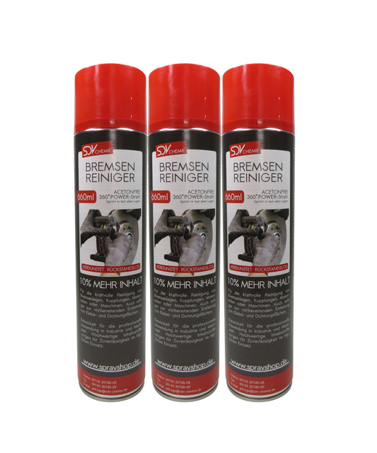 Bremsenreiniger Spray 3x 660ml POWER Brake Cleaner 360° Ventil