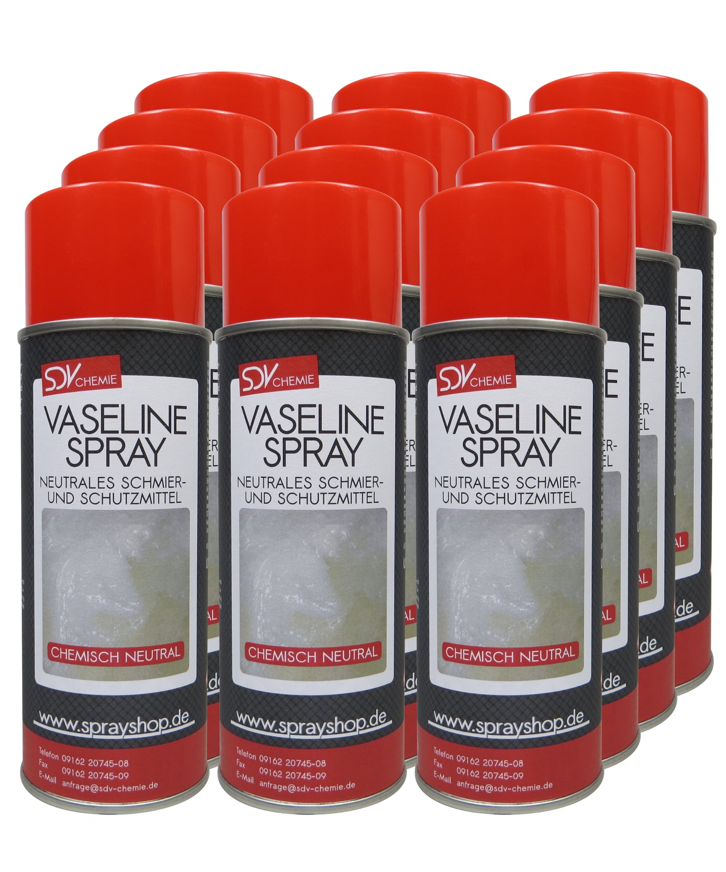 Vaselinespray 12x 400ml Sprühfett Gleitmittel Fettspray Schmiermittel