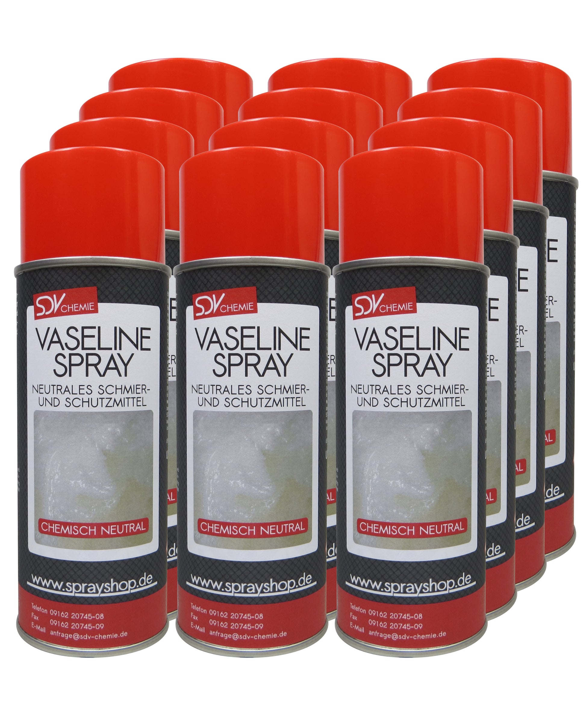 Vaselinespray 12x 400ml Sprühfett Gleitmittel Fettspray Schmiermittel