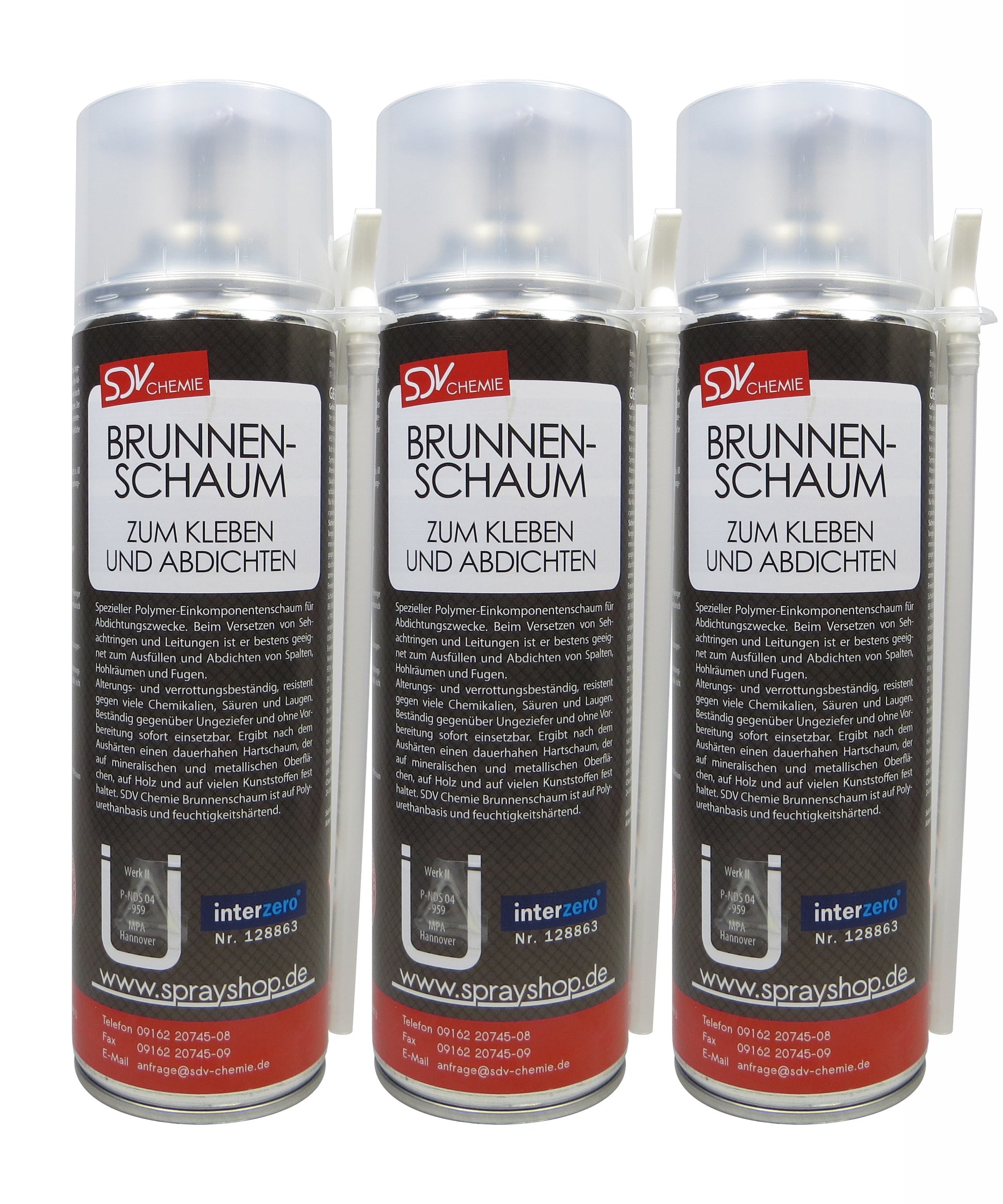 Brunnenschaum B2 3x 500ml Montageschaum Schachtschaum